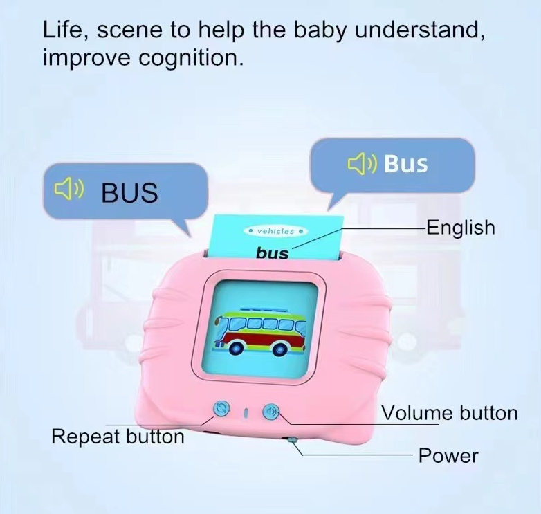 English Flashcard Learning Machine With Audio Practice Toy