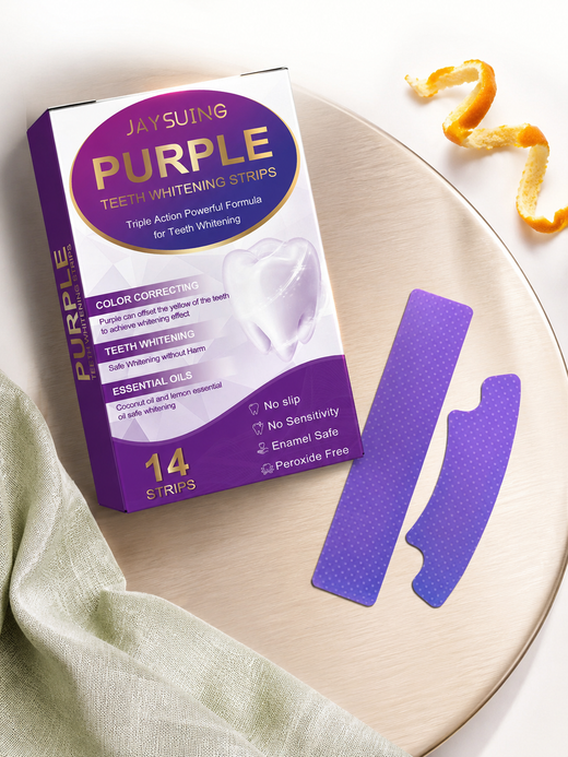 Purple Teeth Whitening Strips — Instantly Brighter Smile