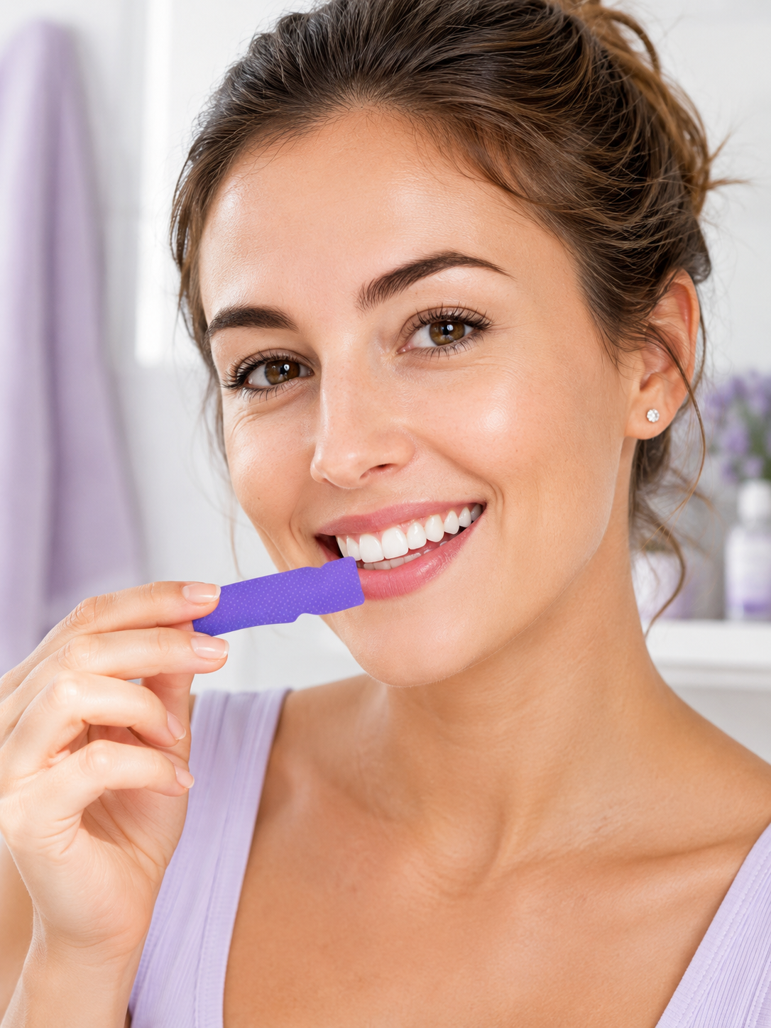 Purple Teeth Whitening Strips — Instantly Brighter Smile