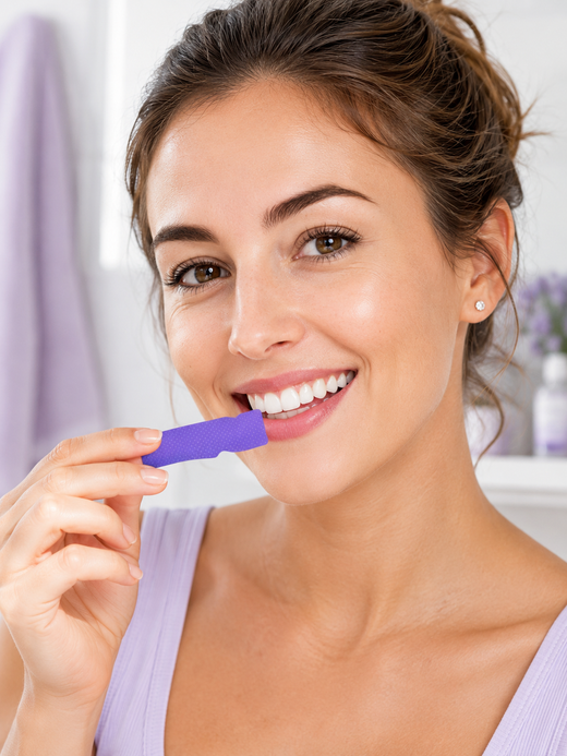 Purple Teeth Whitening Strips — Instantly Brighter Smile