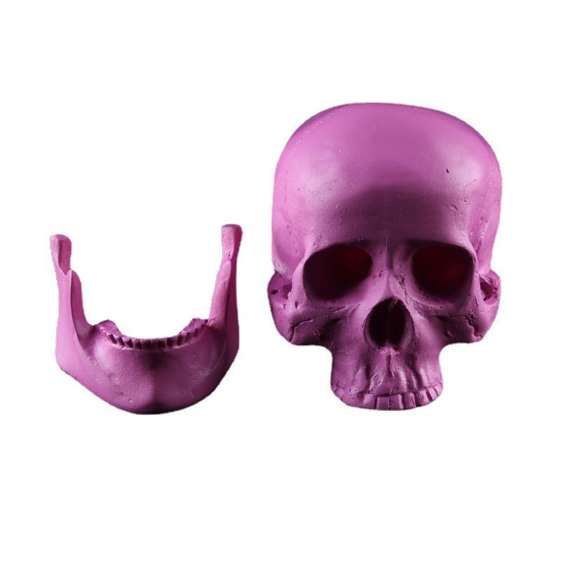 Purple Anatomical Skull Ornament for Gothic Decor