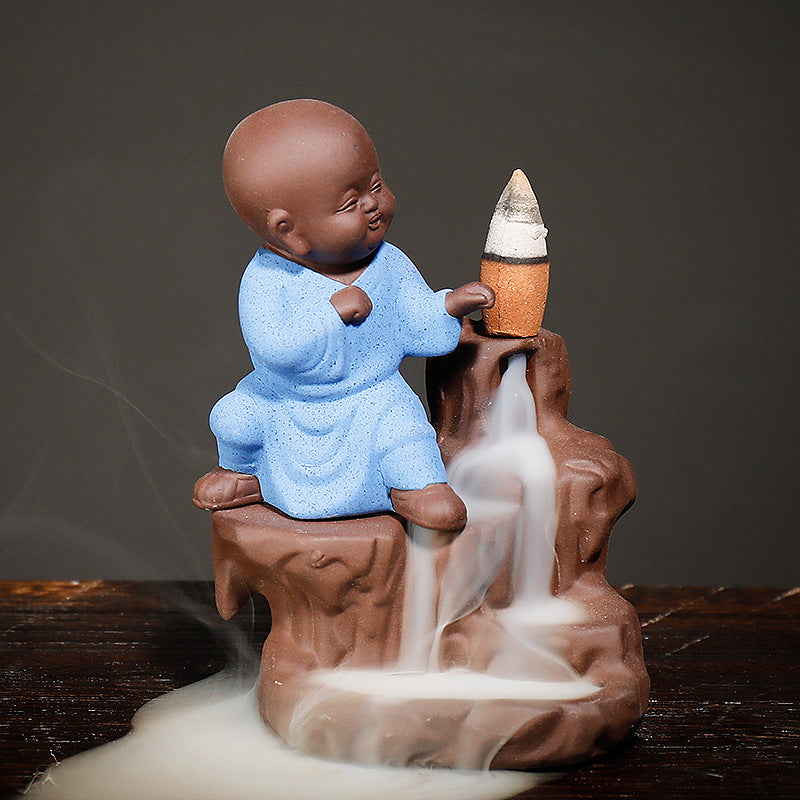 Backflow Incense Burner for a Waterfall-Like Smoke