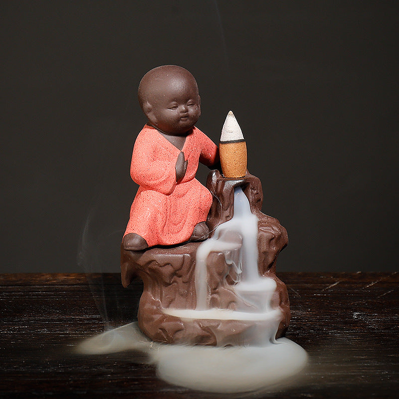 Backflow Incense Burner for a Waterfall-Like Smoke