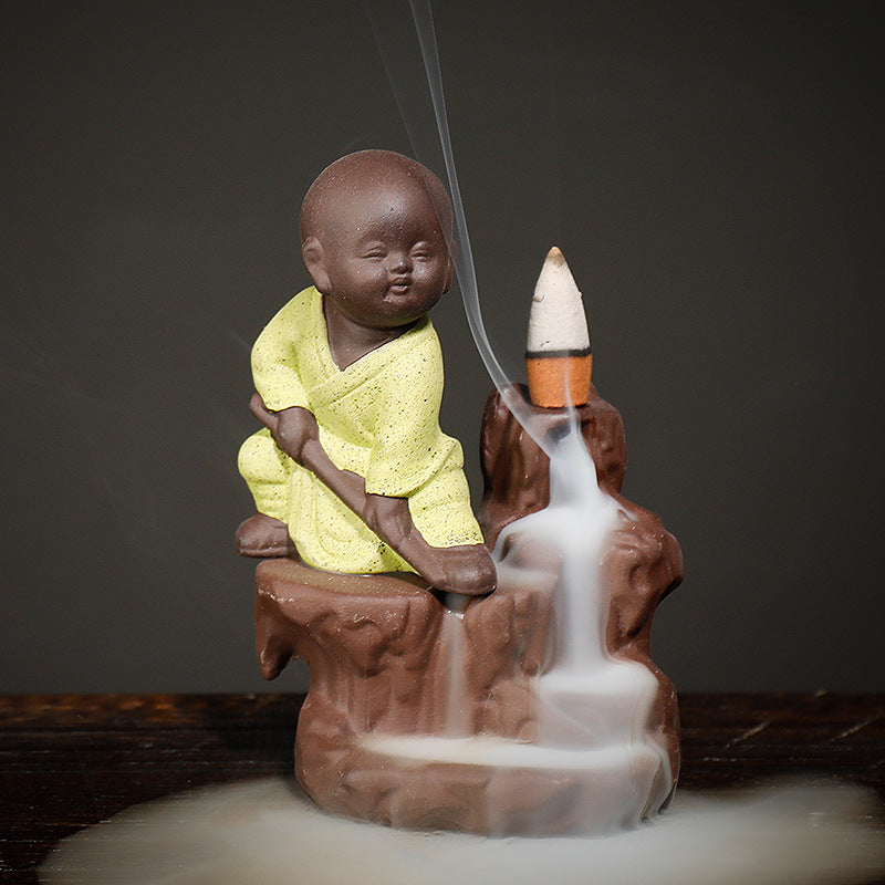 Backflow Incense Burner for a Waterfall-Like Smoke