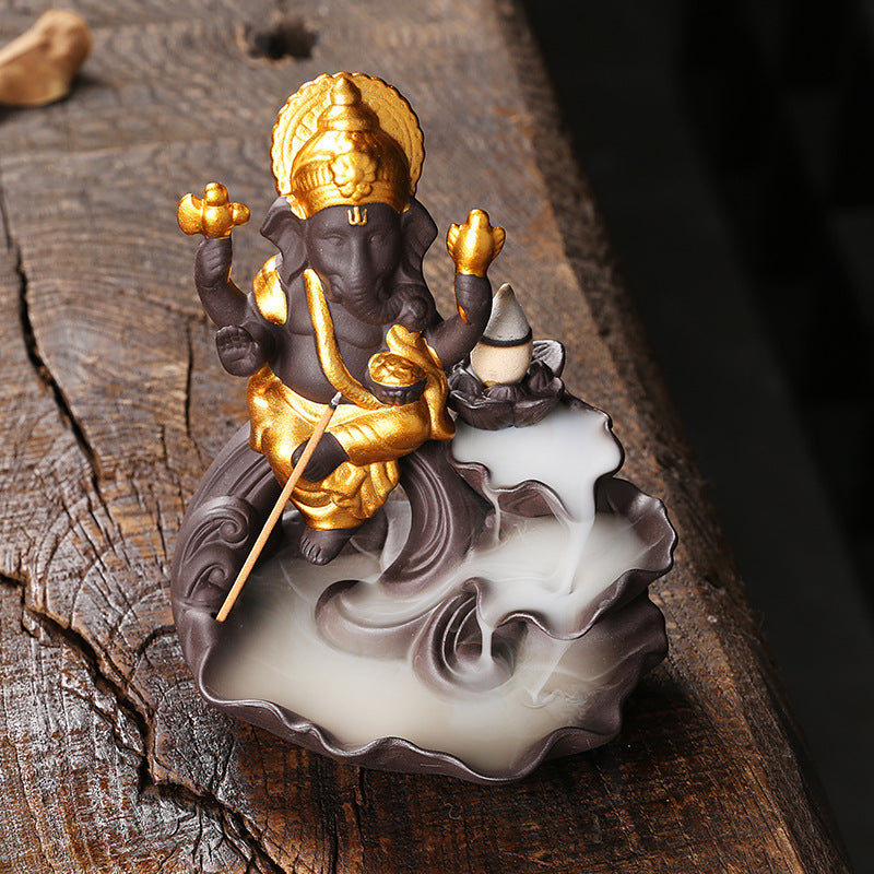 Backflow Incense Burner With Waterfall Smoke Display