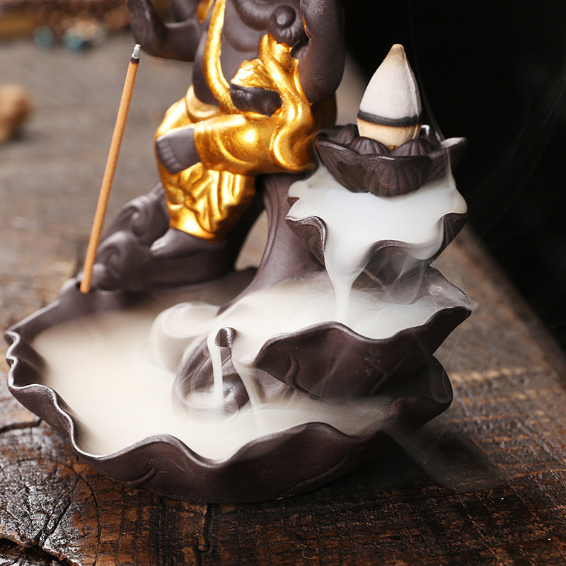 Backflow Incense Burner With Waterfall Smoke Display