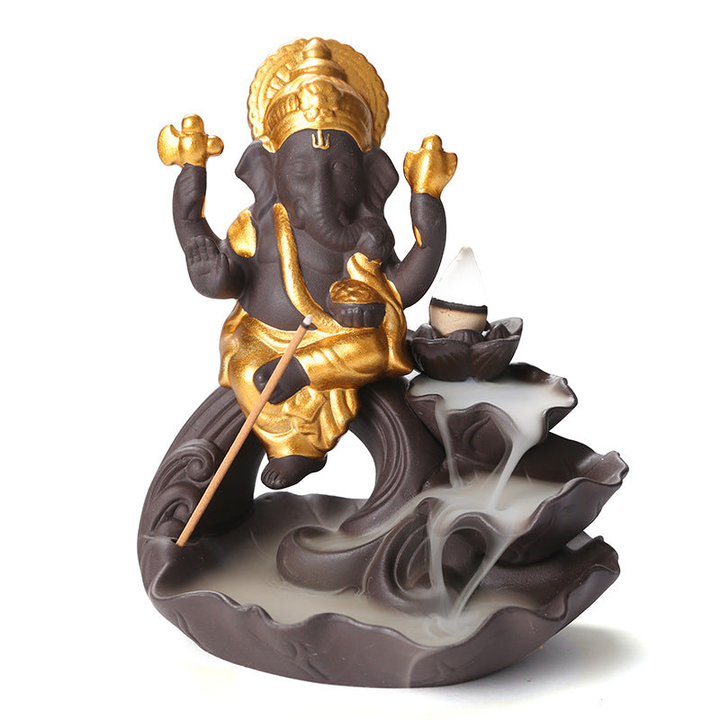 Backflow Incense Burner With Waterfall Smoke Display