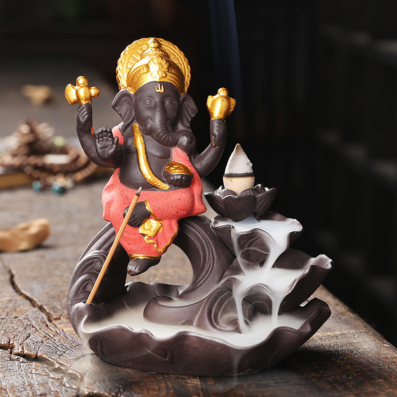Backflow Incense Burner With Waterfall Smoke Display