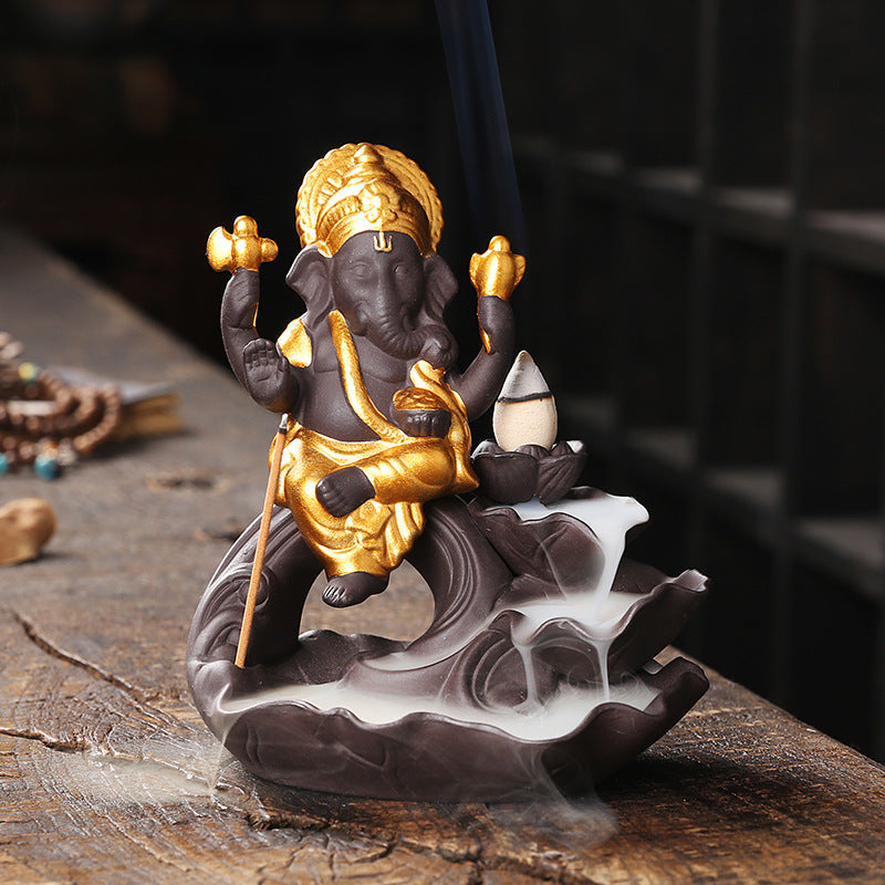 Backflow Incense Burner With Waterfall Smoke Display