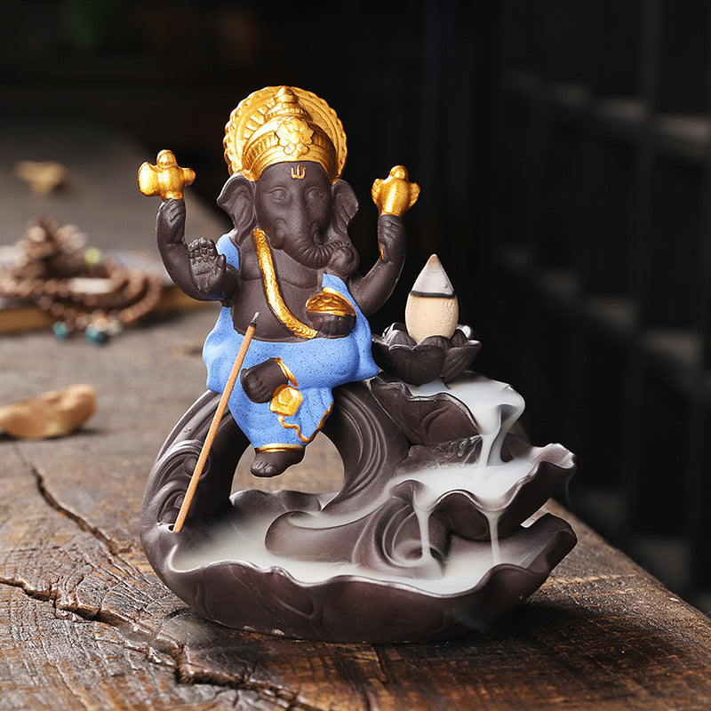Backflow Incense Burner With Waterfall Smoke Display