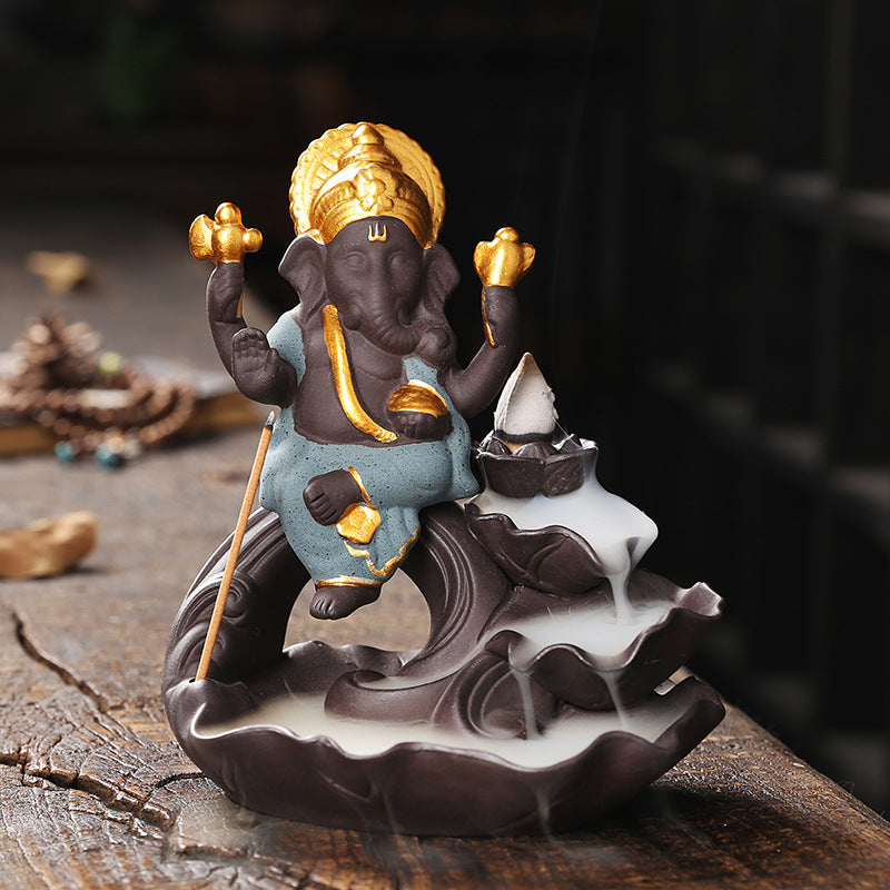 Backflow Incense Burner With Waterfall Smoke Display
