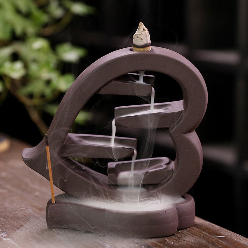 Backflow Incense Burner for Calming Waterfall Smoke