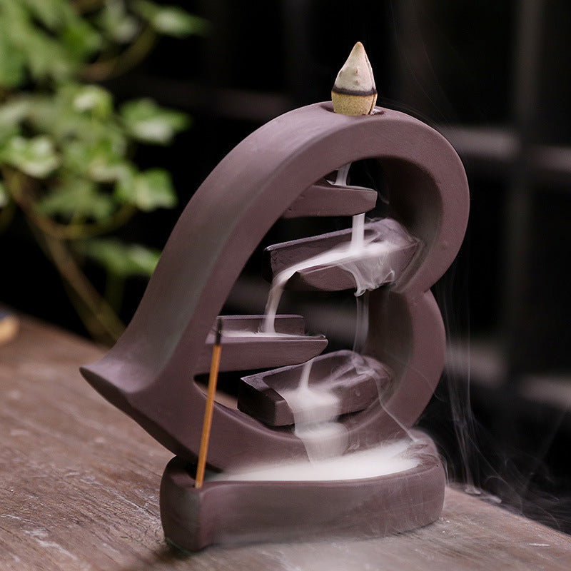 Backflow Incense Burner for Calming Waterfall Smoke