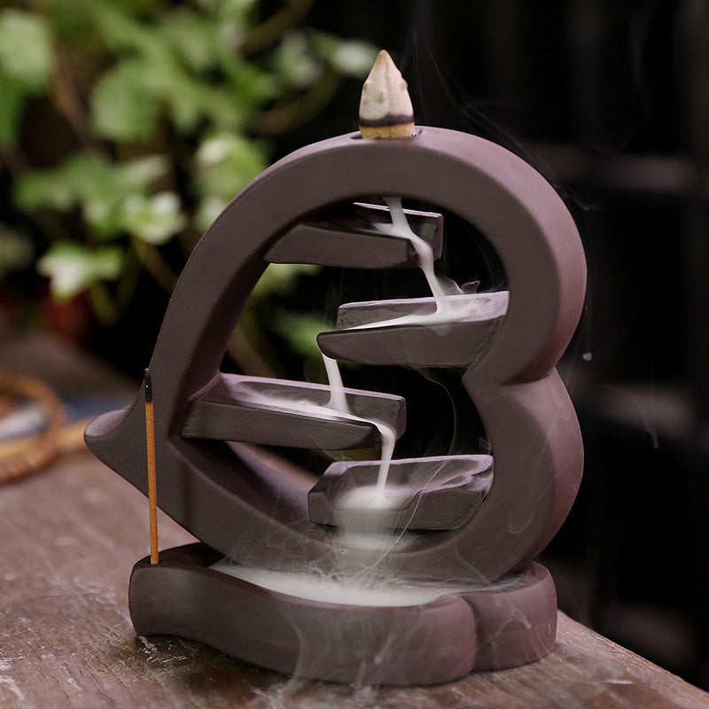 Backflow Incense Burner for Calming Waterfall Smoke