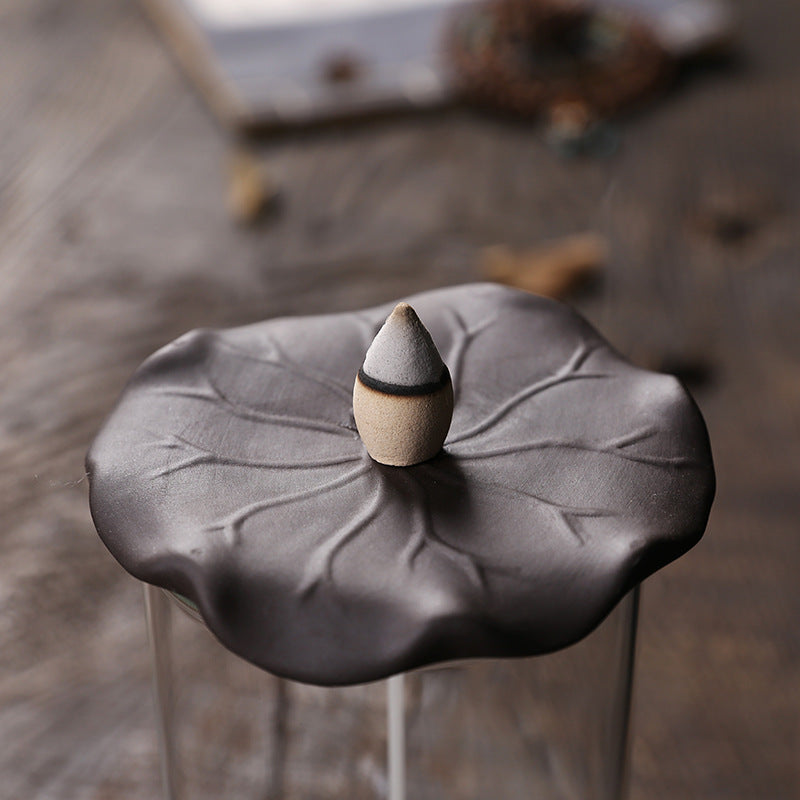 Purple Lotus Backflow Incense Burner With LED Light