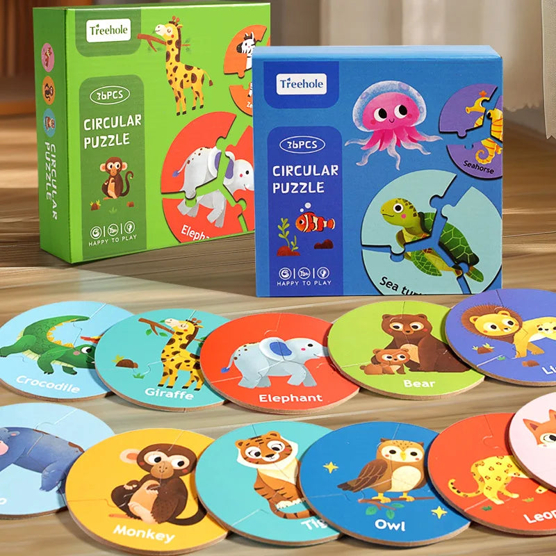 Wooden Animal Matching Puzzle for Playful Focus & Logic