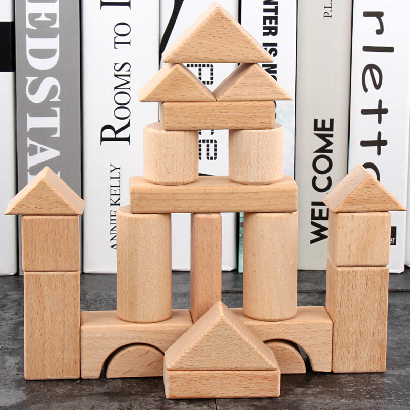 Wooden Building Blocks for Creative Castle Building