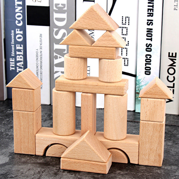 Wooden Building Blocks for Creative Castle Building