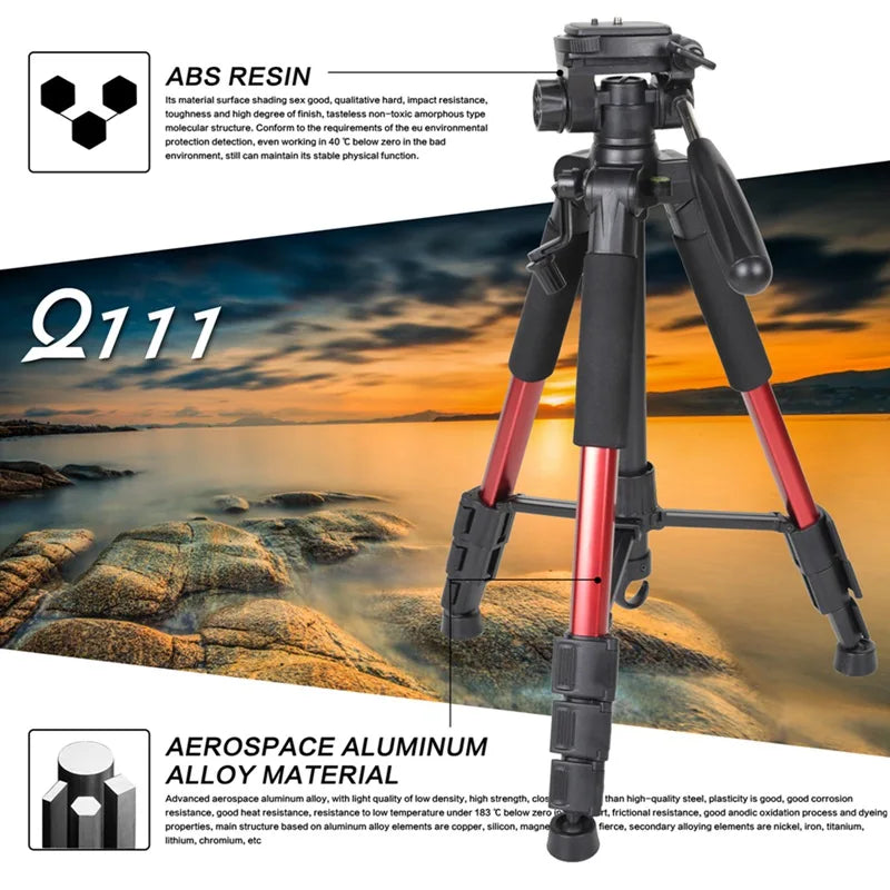 Aluminum Camera Tripod with Pan Head for DSLR Travel