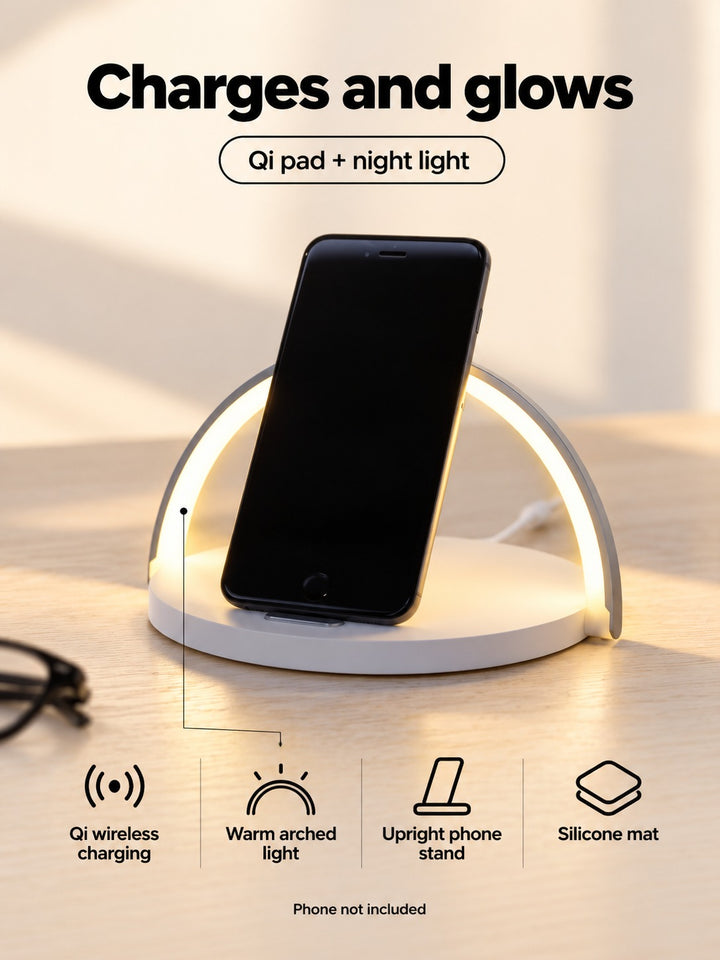 Qi Wireless Charging Night Light Lamp for Nightstand