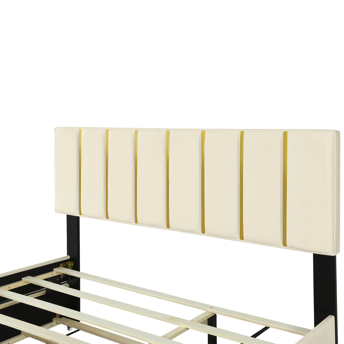 Queen Platform Bed with Storage Drawers and Trundle