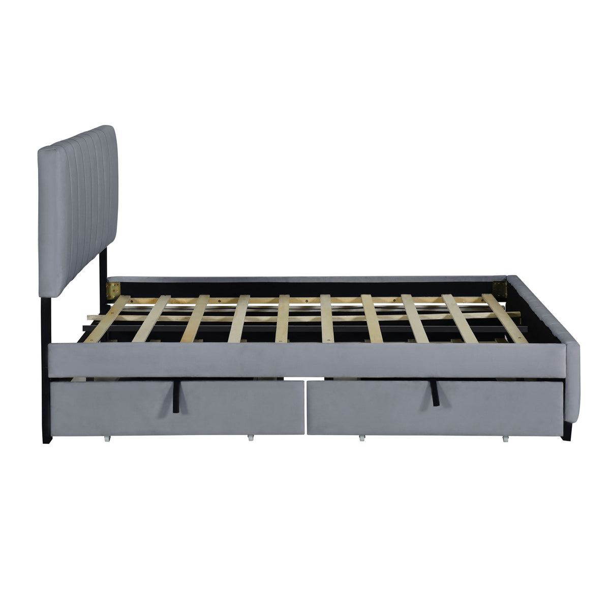 Queen Platform Bed with Drawers and Twin XL Trundle