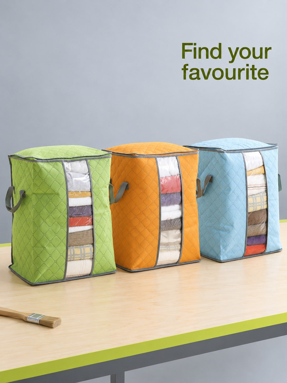 Quilted Under Bed Storage Bag With Clear Front Window