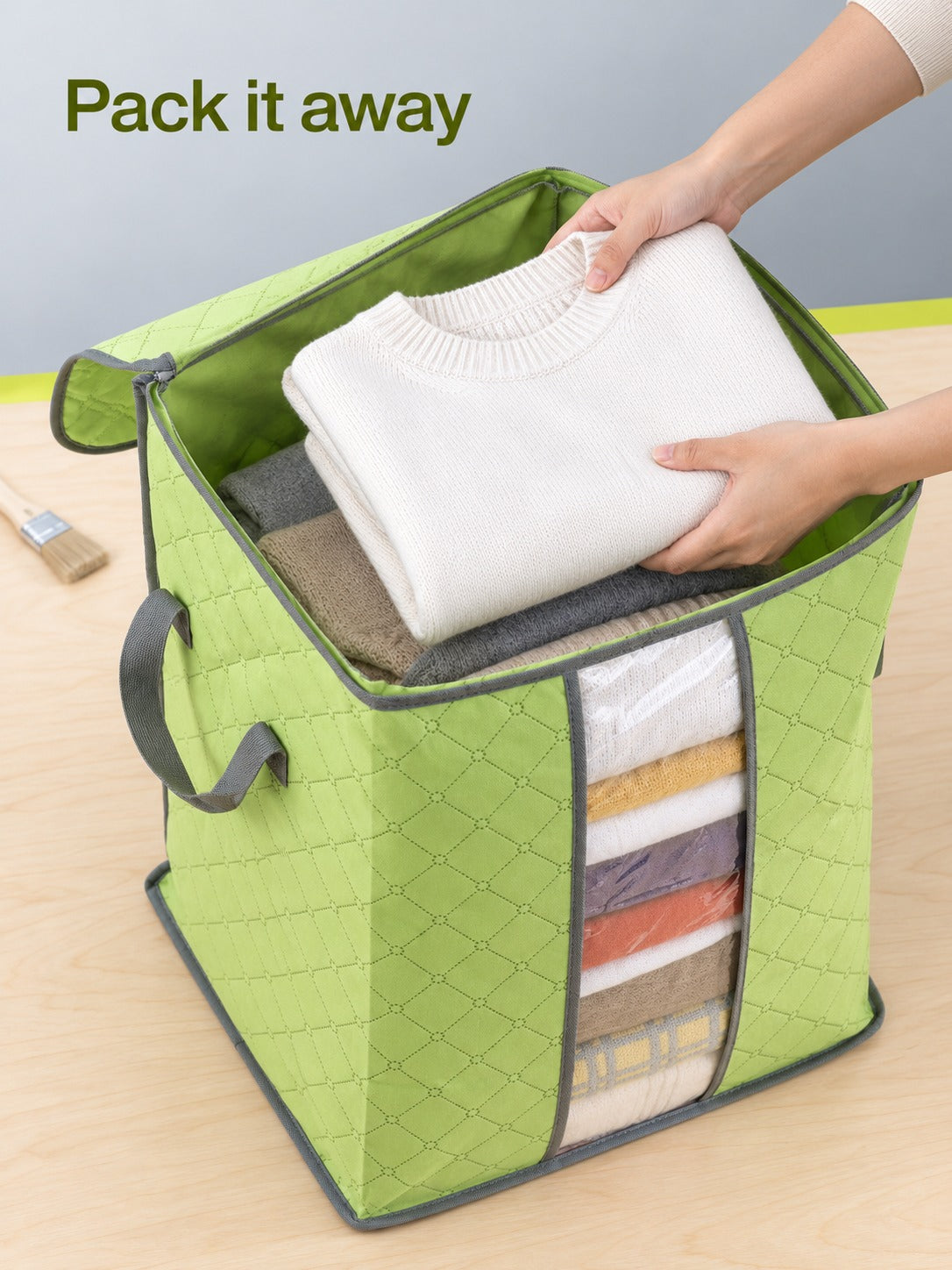Quilted Under Bed Storage Bag With Clear Front Window