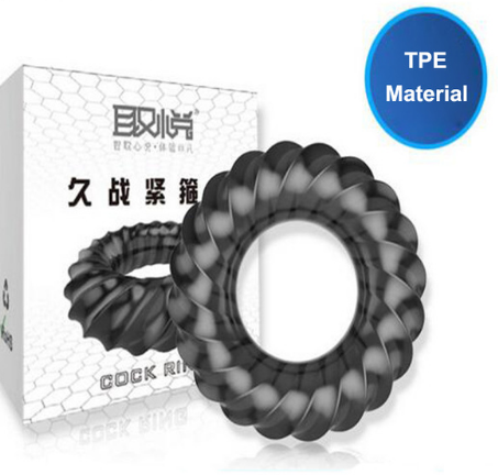 TPE Cock Ring for Ejaculation Delay and Textured Stimulation