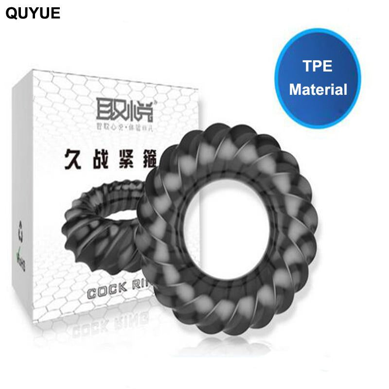 TPE Cock Ring for Ejaculation Delay and Textured Stimulation