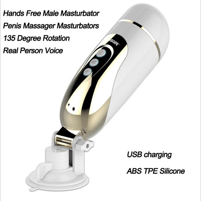 Hands-Free Male Masturbator with 135° Rotating Base