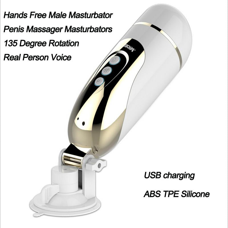 Hands-Free Male Masturbator with 135° Rotating Base