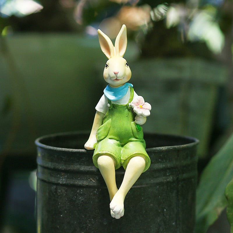 Rabbit Pot Decorations for Whimsical Garden Display