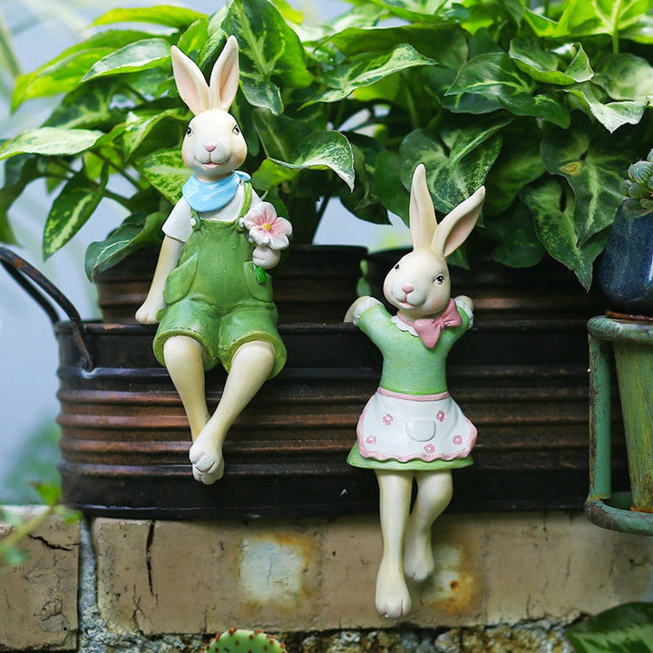 Rabbit Pot Decorations for Whimsical Garden Display