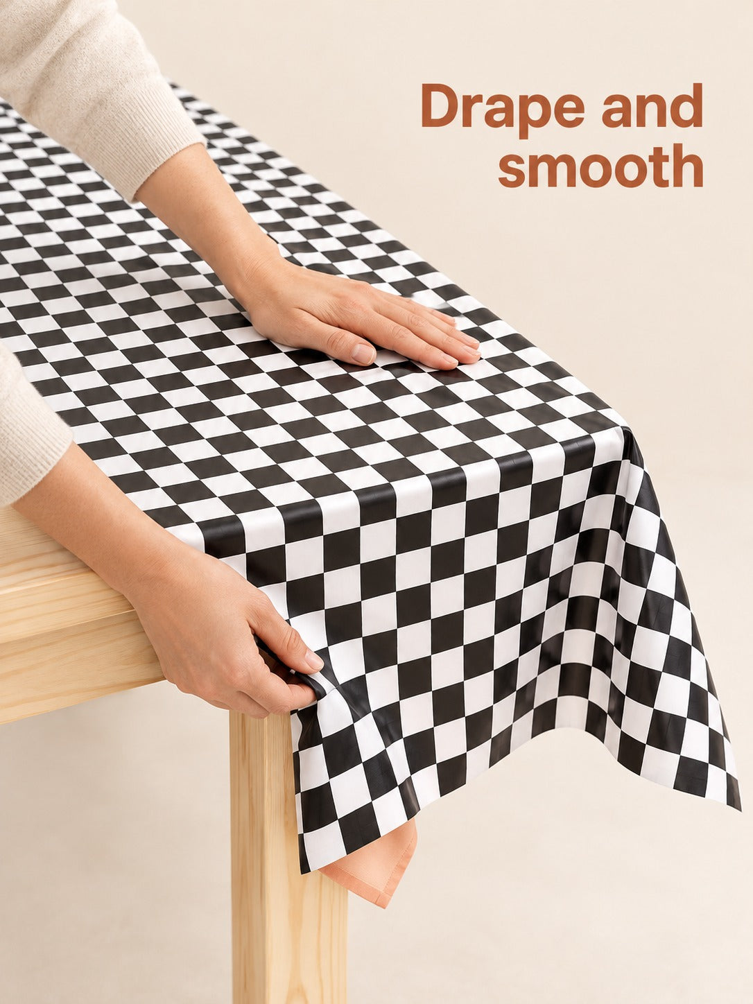 Racing Checkered Tablecloth, Disposable Birthday Party Cover