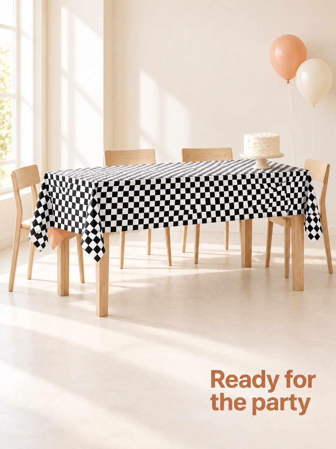 Racing Checkered Tablecloth, Disposable Birthday Party Cover