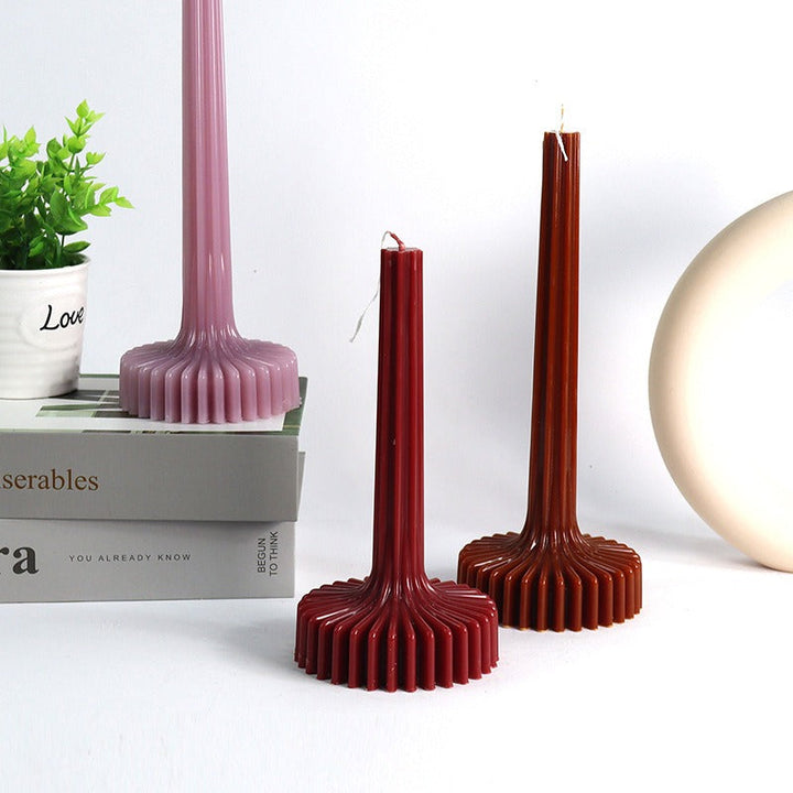 Candle Mold for Sculptural Ribbed Pedestal Candles