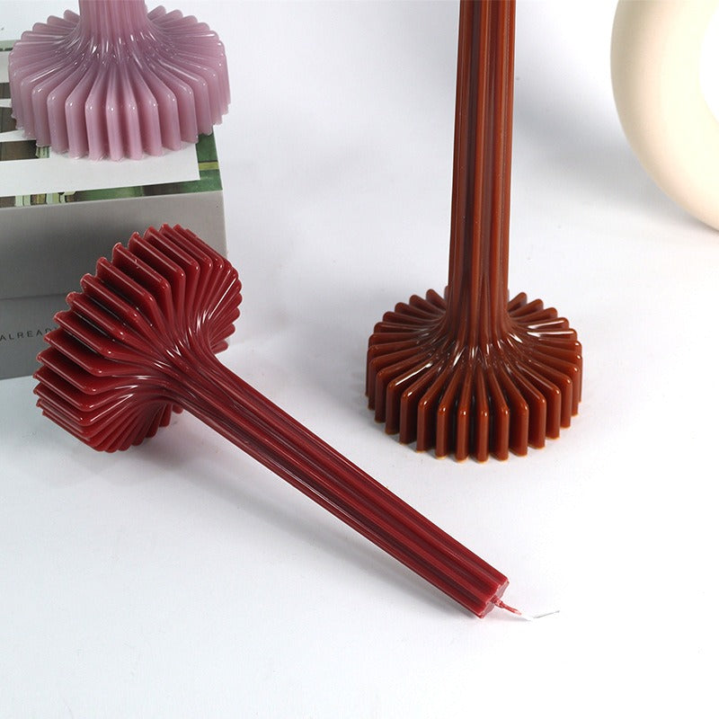 Candle Mold for Sculptural Ribbed Pedestal Candles