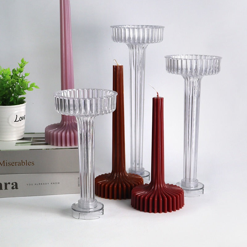Candle Mold for Sculptural Ribbed Pedestal Candles
