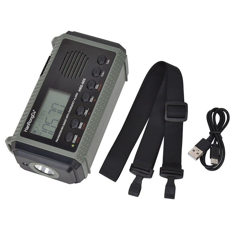 Emergency Radio with 10000mAh Power Bank and Solar Charging