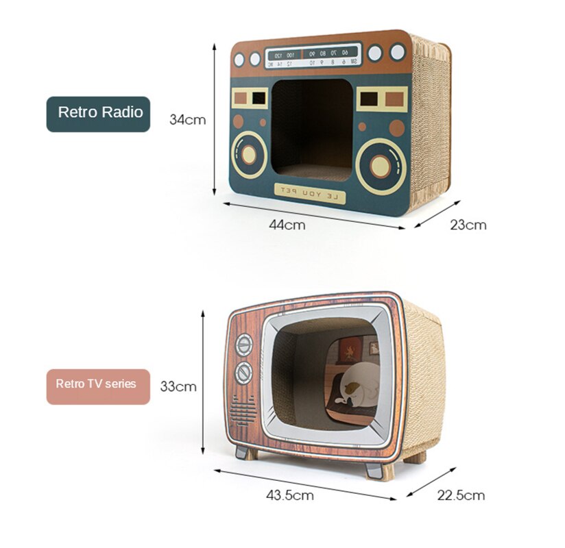 Cat Scratcher House With Cozy Retro Hideaway Design