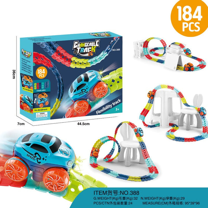 Flexible Track Toy Car Set for Creative STEM Playtime