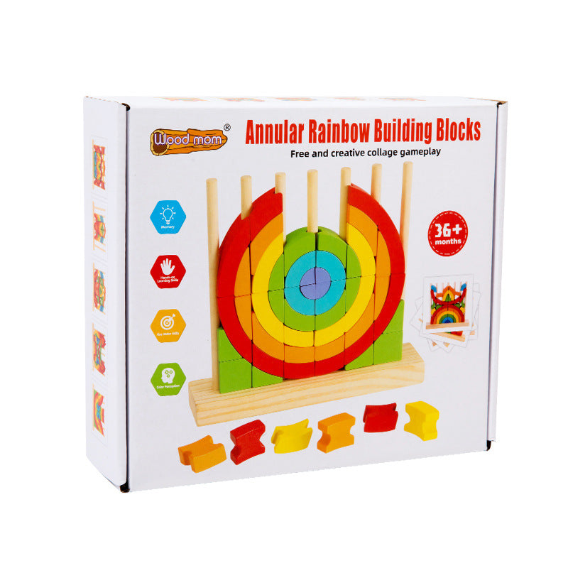 Wooden Building Blocks Set for Creative Shape Learning