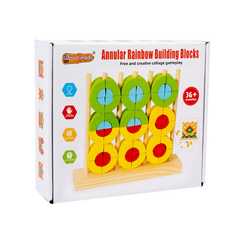 Wooden Building Blocks Set for Creative Shape Learning