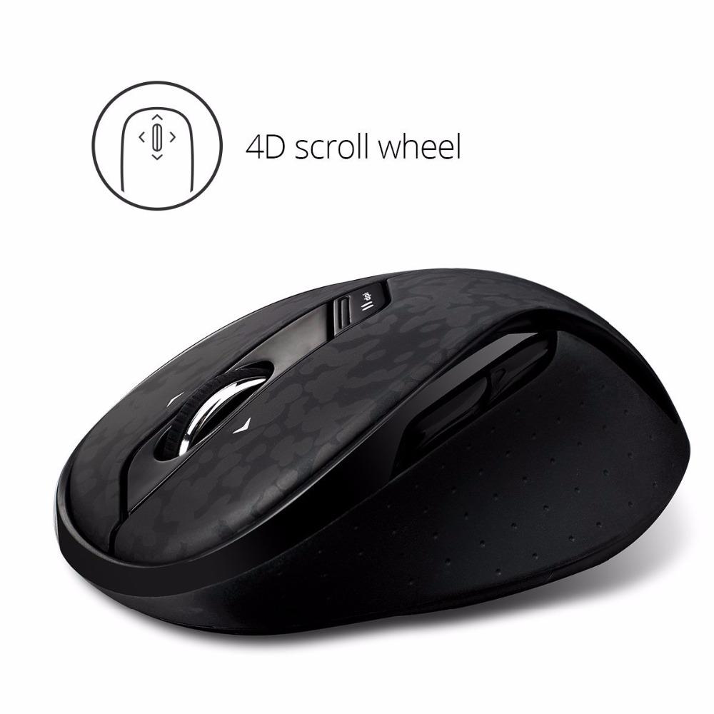 Wireless Mouse with 4D Scroll & Adjustable DPI