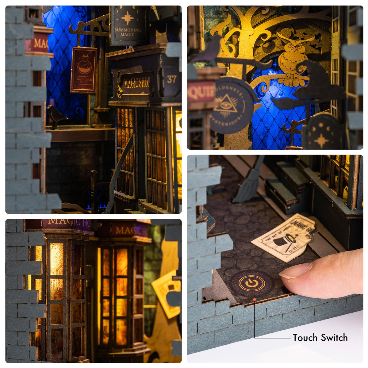 DIY Book Nook Insert: Glowing Magical Alley Display