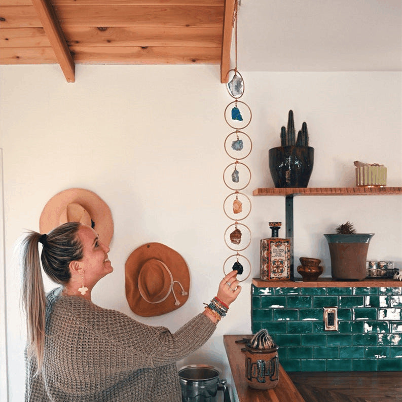 Raw Crystal Wall Decor for Boho Natural Wall Texture