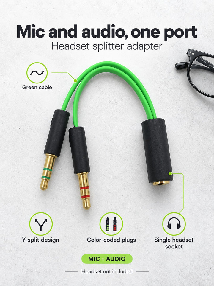 Razer Headset Splitter Adapter: Mic + Audio on One Port