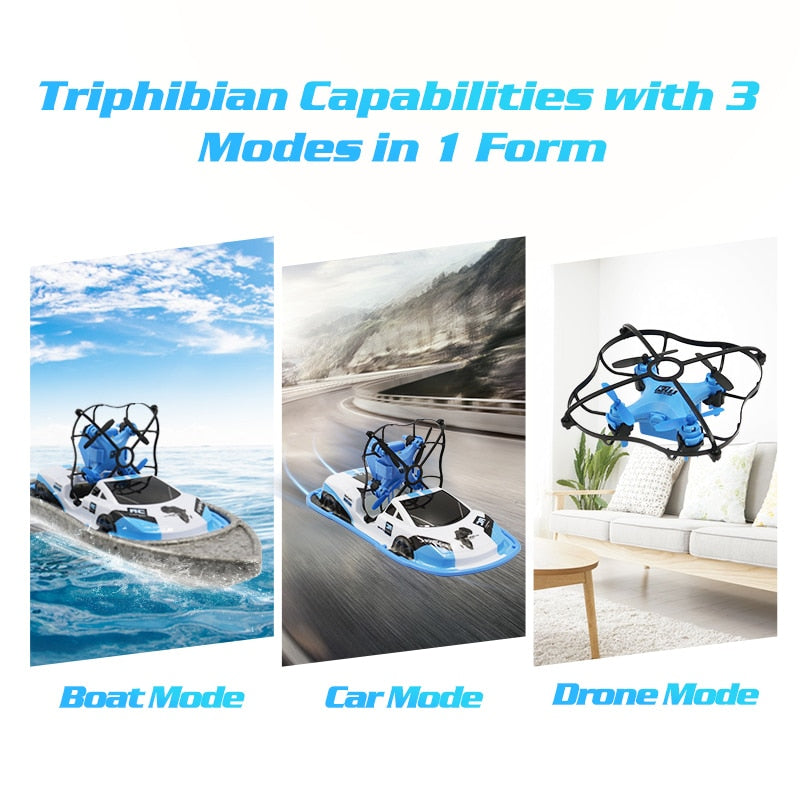 3-in-1 RC Boat Car Drone Toy for Action-Packed Fun