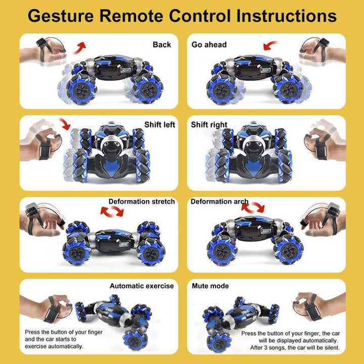 Remote Control Stunt Car With Gesture Control & Lights